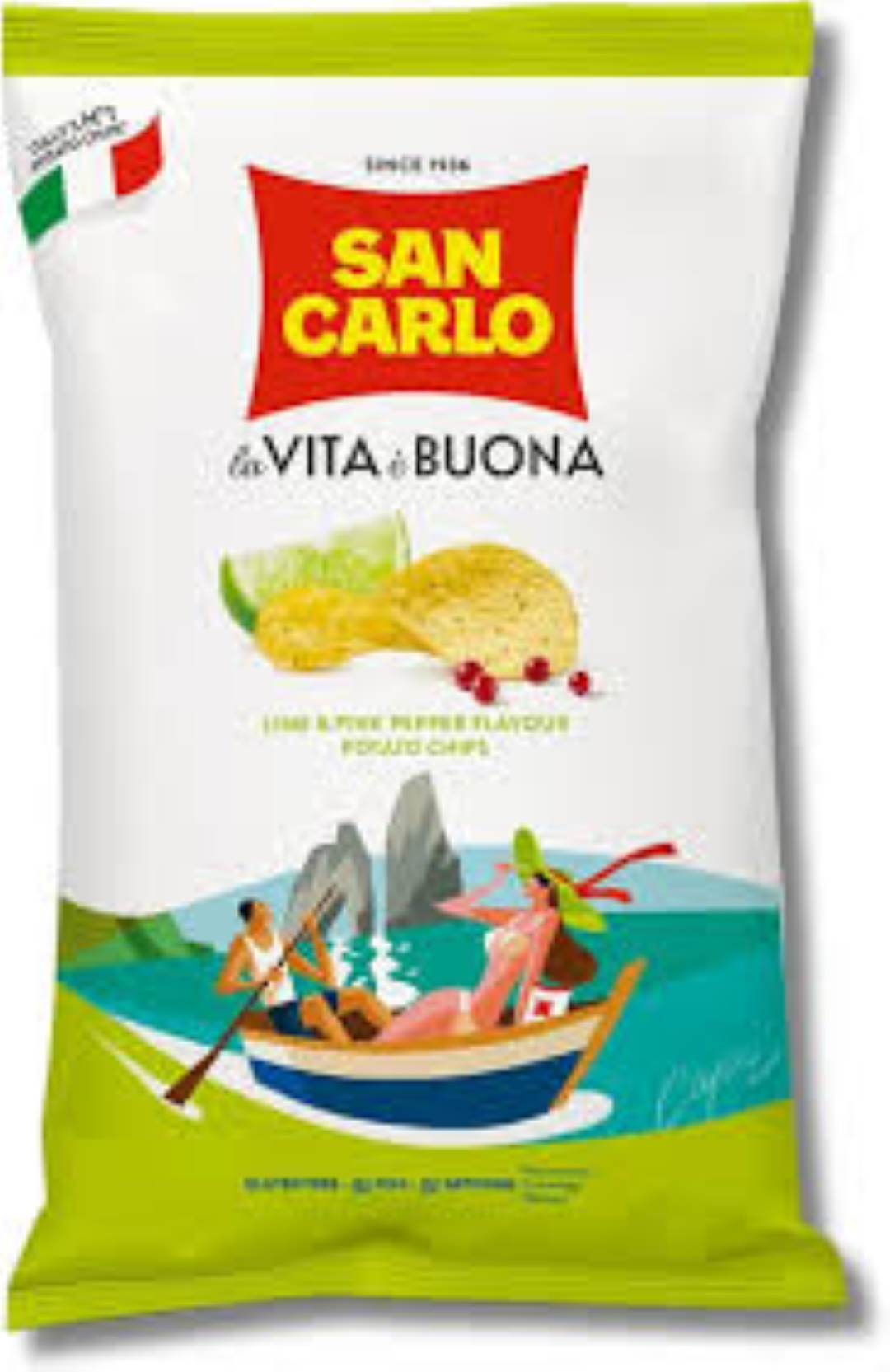 SAN CARLO POTATO CHIPS LIME N PINK PEPPER 150G
